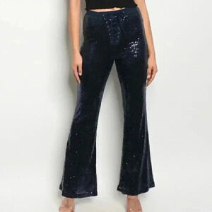 NAVY BLUE SEQUIN PANTS
